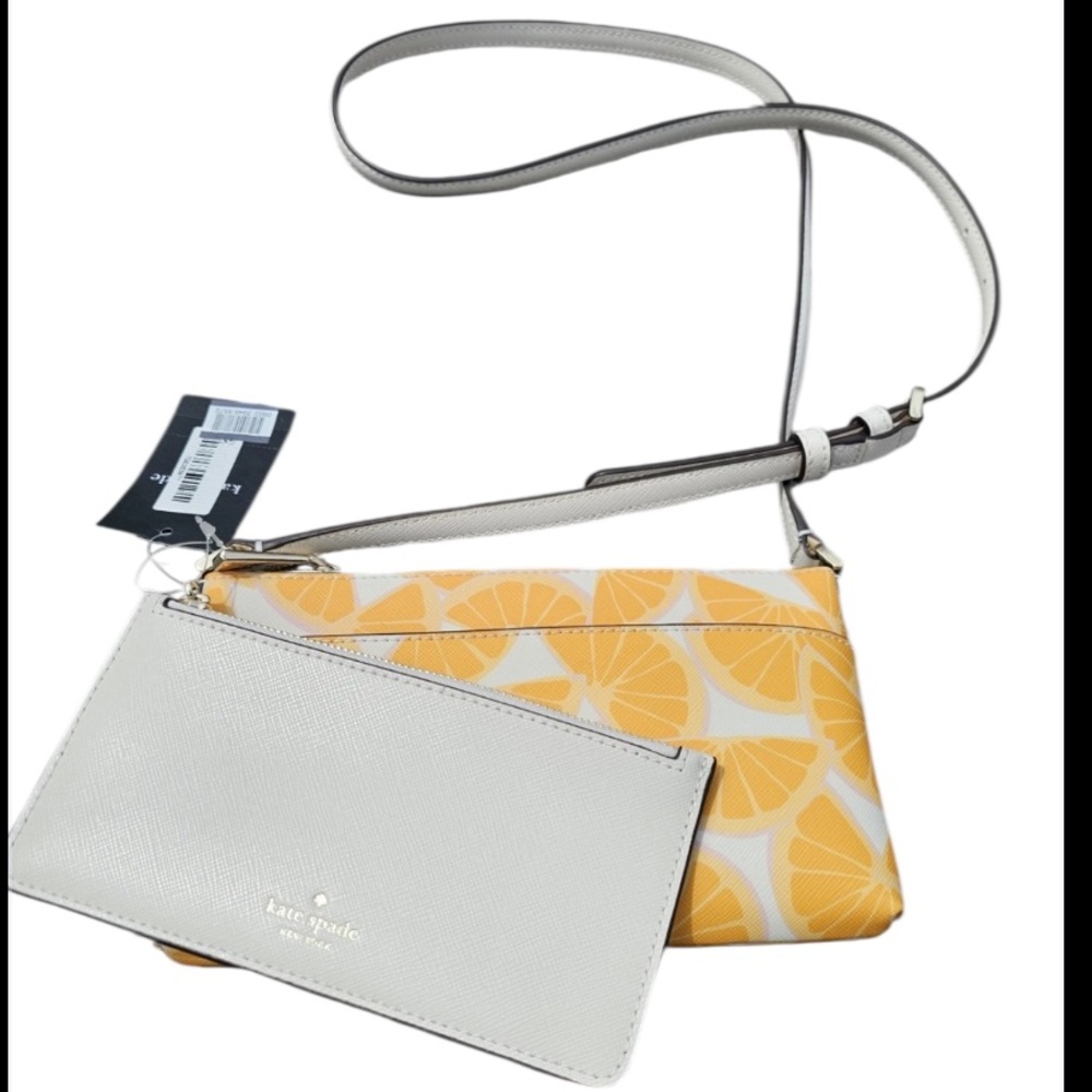 kate spade- Sadie- Orange Slice Top Zip- Crossbody Bag/ Pouch Set- NWT-